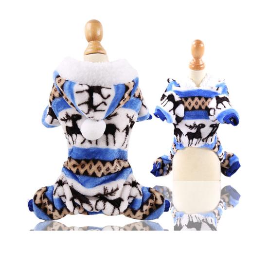 Осень Зима Узор Лося Четырехлапая Толстовка Рождественская Одежда для Питомцев Собачьи Принадлежности