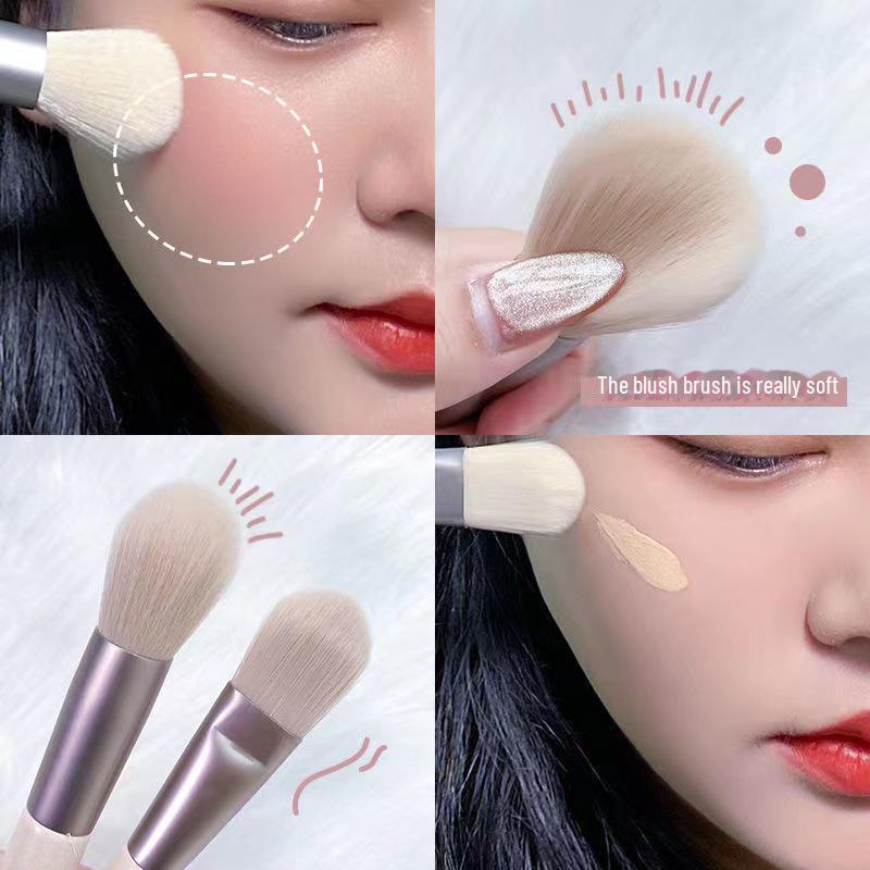 8-Piece Mini Macaron Makeup Brush Set for Beginners - Portable Eye Shadow Beauty Tools