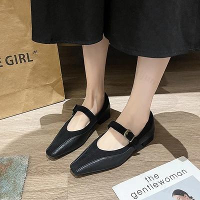 Модные женские туфли на высоком каблуке, модные элегантные туфли Мэри Джейн с квадратным носком для улицы, дизайнерские туфли с металлической пряжкой, низкий каблук, весенне-летние туфли