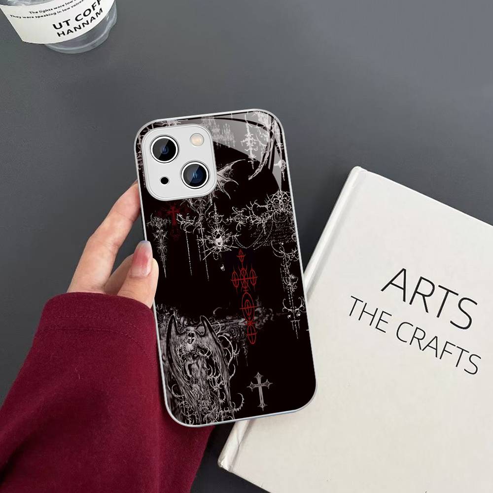 Кокетливая Ведьма Темный Крест Акриловое Закаленное Стекло Для Iphone 14 13 12 11 Pro Mini XS MAX 14Plus X XS XR Чехлы
