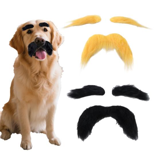 Косплей-реквизит для питомцев, самоклеящиеся накладные брови и усы, аксессуары для маскарада, для питомца, собаки, праздничной вечеринки