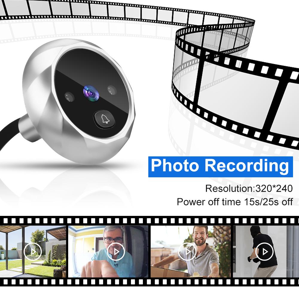 2.8 Inch LCD Digital Peephole Doorbell 90 Degree Door Eye Door Viewer Camera Night Vision Photo Door Ring Monitor