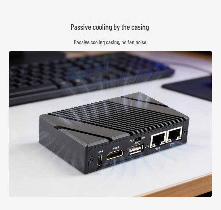 Raspberry Pi CM5 Dual Network Port Expansion Board with Gigabit/2.5G, M.2 M Key, HDMI, MIPI, and RJ45 Interfaces