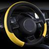 38cm Automobile Universal Steering Wheel Cover Non-slip Leather Non-slip Wheel Cover Car Steering Embossed Pu Accessor H4s7