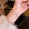 Fashion Zircon Crystal Heart Bracelet for Women Geometric Rhinestone Chain Rhinestone Bracelets Trendy Girls Party Jewelry Gifts