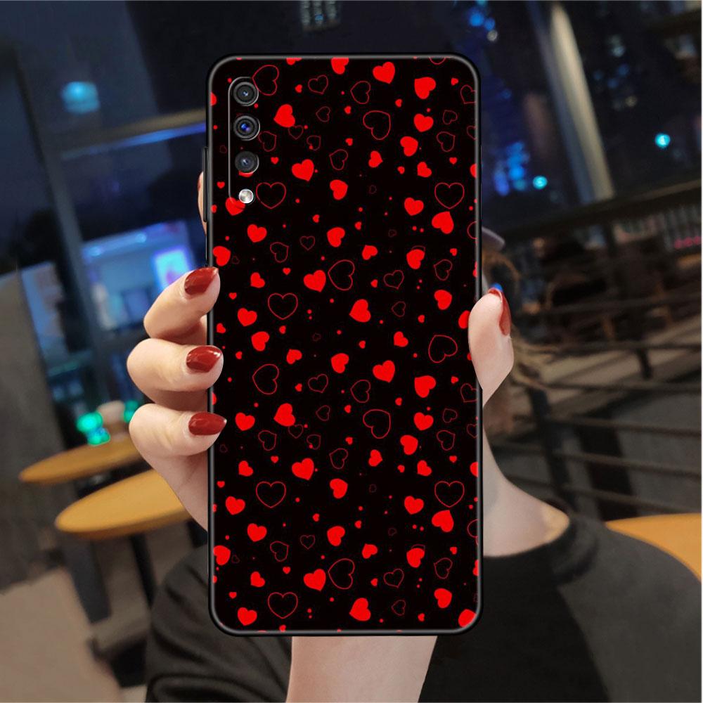 Чехол LOVE Heart для Samsung Galaxy A50 A70 M52 A30 A20s A20e A10 A40 A10s M51 M31 M30s M13 5G черный чехол для телефона