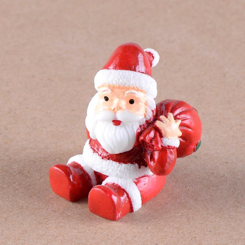 Очаровательные рождественские фигурки животных из смолы для мини-ландшафтных украшений для дома и сада
