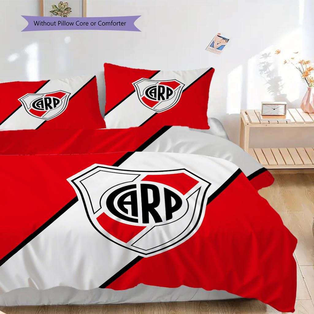 River Plate logo Pattern Bedding Quilt Set Quilt Cover Pillowcase Home Decoration Birthday Gift (1 * duvet cover + 2 * pillowcase, without core)