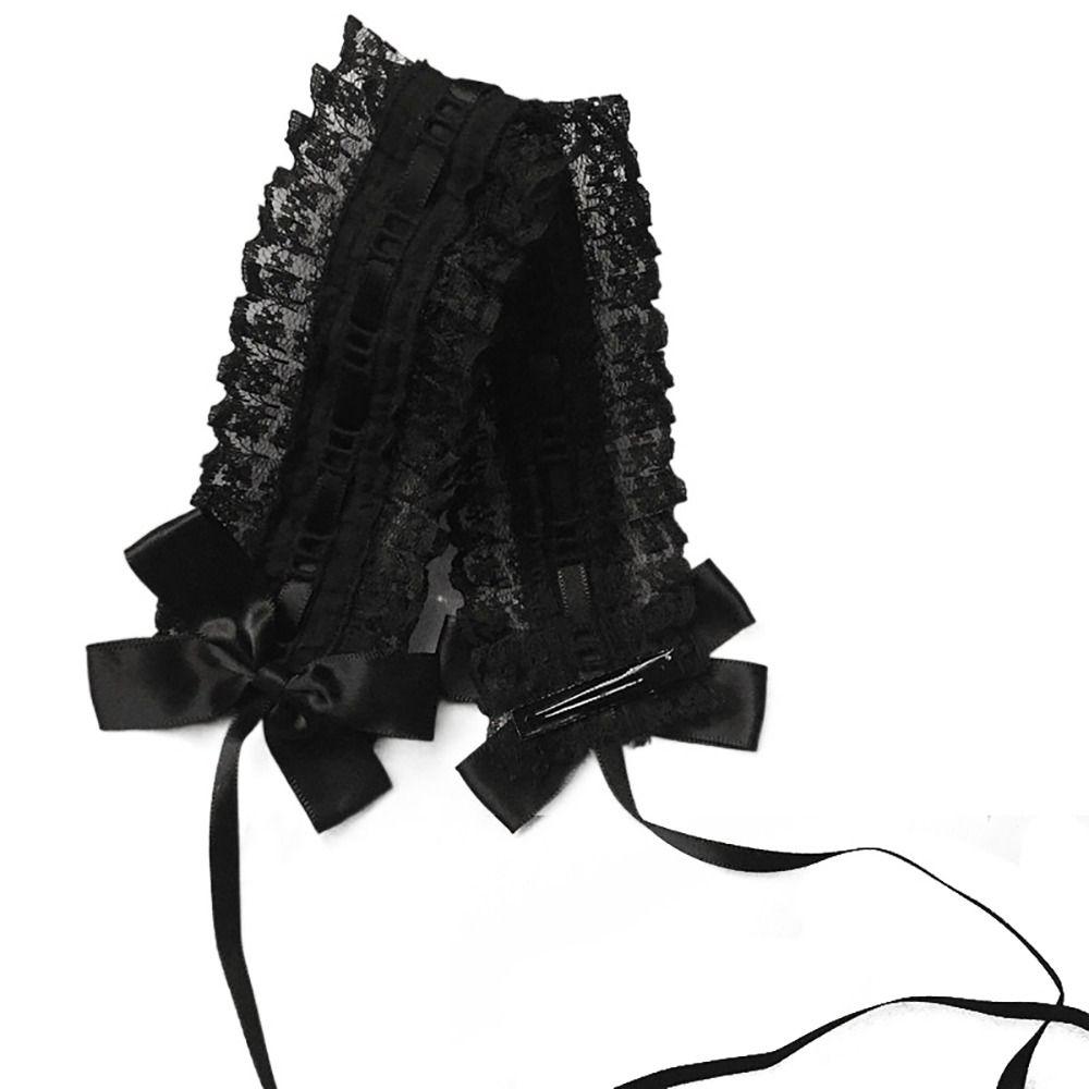 Многоцветная повязка на голову в стиле Лолиты с зажимами, милая кружевная повязка для волос, подарочный головной убор с бантом и лентой, женский головной убор