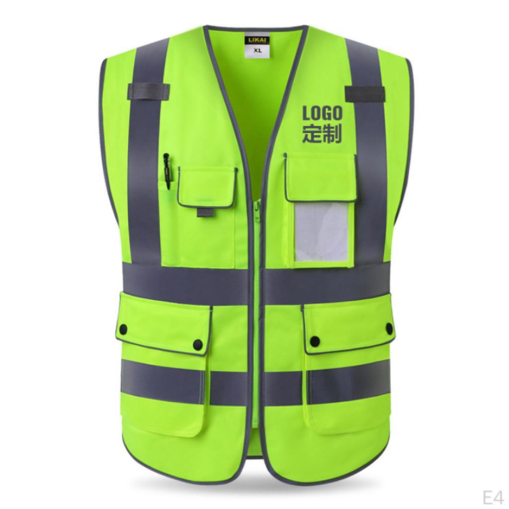 Жилет с карманами, на молнии, со светоотражающими элементами