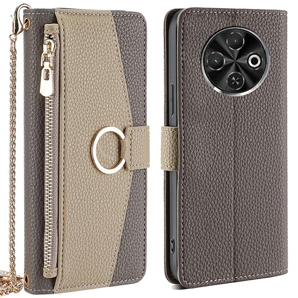 Для TECNO Spark 30C 4G Чехол Зеркальный Кошелек Кожаный Чехол для Телефона с Цепочкой Плечевой Ремень