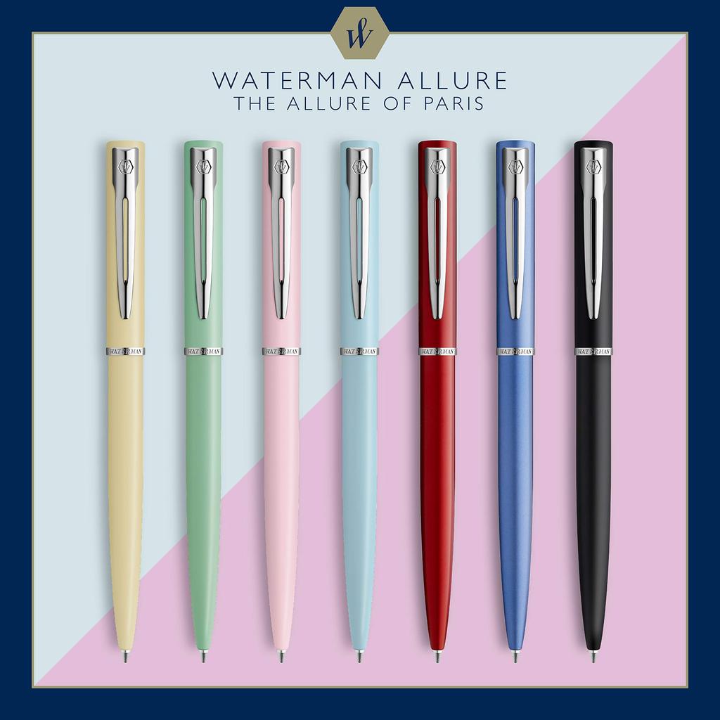 Официальная шариковая ручка WATERMAN Allure из нержавеющей стали CT, Официально импортированная ручка, На масляной основе, 2110266,