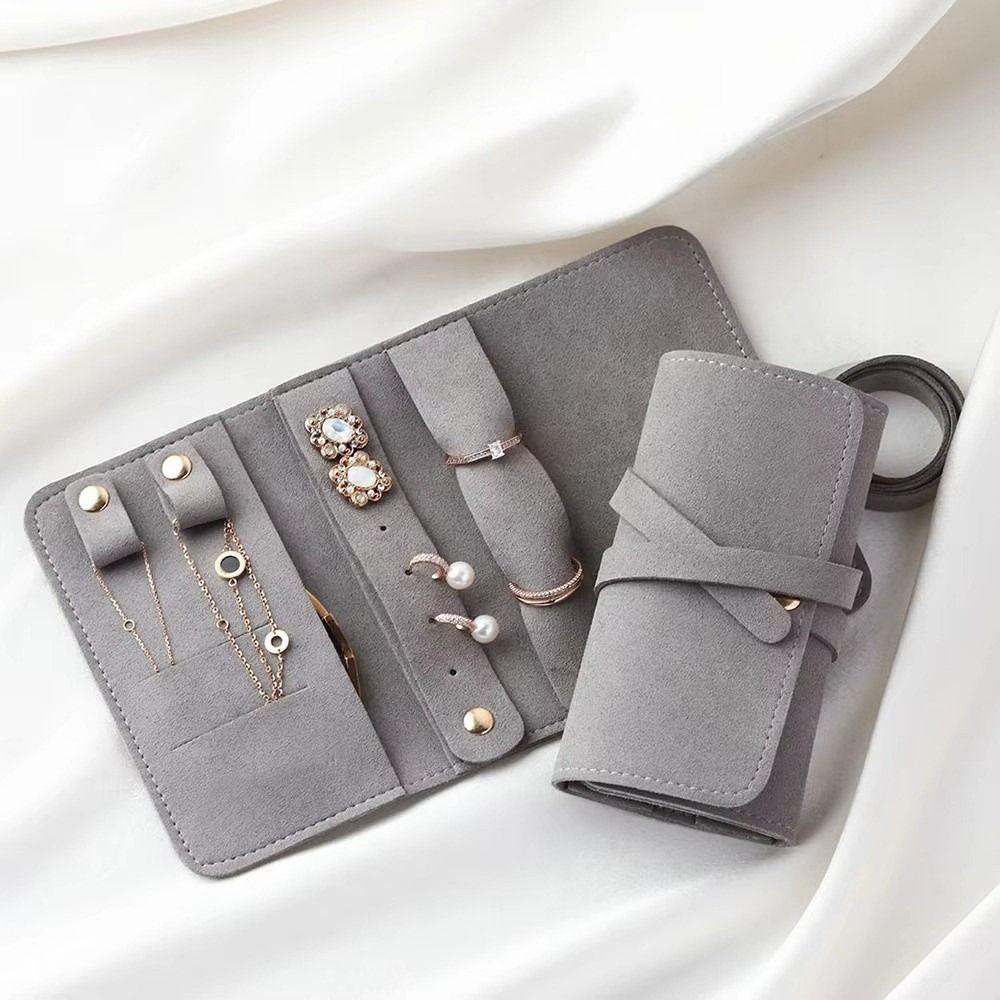 Foldable Jewelry Organizer Roll Lightweight Jewelry Case Bag for Earrings Bracelet