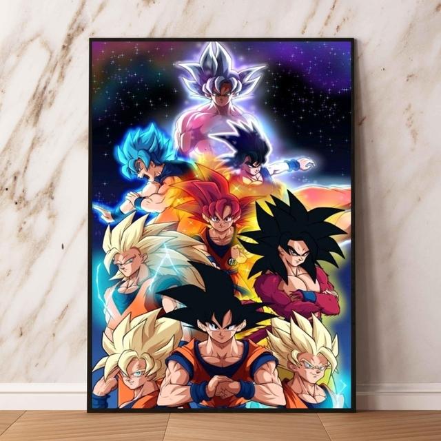 Холст Искусство Стена Картина Семь Драконий Жемчуг Истребитель Украшение Висячие Дети