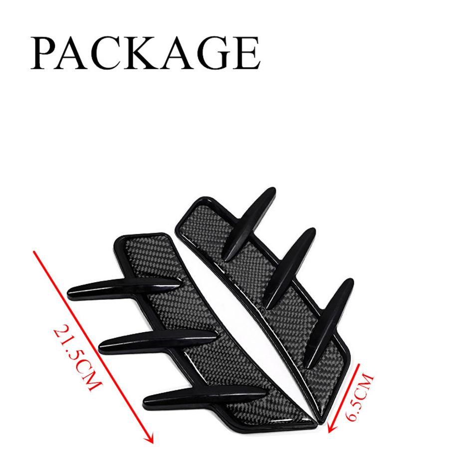Универсальный 100% Настоящий Углеродное Волокно Автомобильный Передний Боковой Воздухозаборник Крыла Накладка Акулья Жабры Боковая Вентиляционная Наклейка Спортивный Стиль