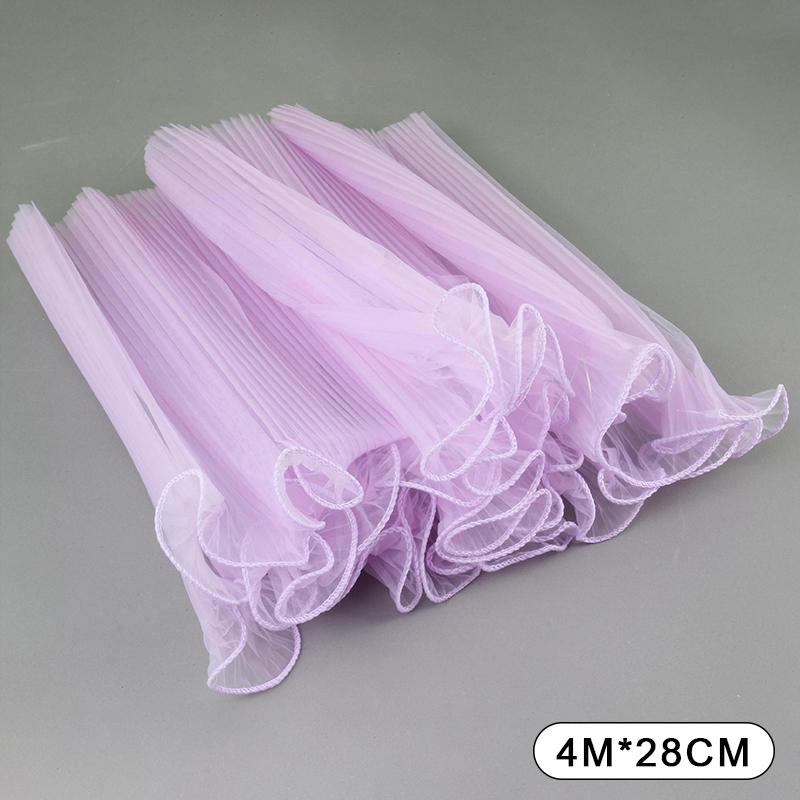 Волнистая пряжа Цветочное упаковочное покрытие Плиссированная пряжа Упаковка для букетов флориста Кружевная сетка DIY Цветы Подарочная обертка Материалы 28смx4.5М