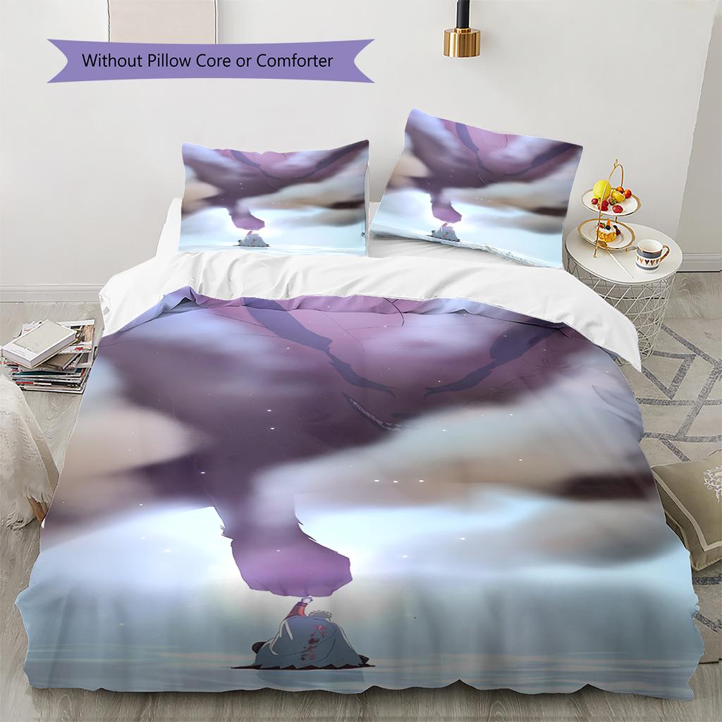 Мультяшный Узор Комплект Постельного Белья Одеяло Пододеяльник Наволочка Домашний Декор Подарок на День Рождения (1 пододеяльник + 2 наволочки, без наполнителя)