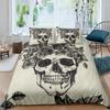 Sugar Skull Bedding Comforter Cover Set Gothic Duvet Cover Twin/Full/Queen/King Set 3 Pieces Soft Microfiber Duvet Cover