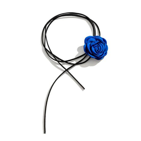 Женское колье-колье в стиле ретро с цветком, элегантный воротник на шнуровке для вечеринок, повседневная одежда, ручная работа, 3d декор роз, регулируемая, удобная посадка