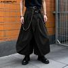 INCERUN Мужские эластичные талии неравномерные слои однотонные повседневные свободные брюки брюки