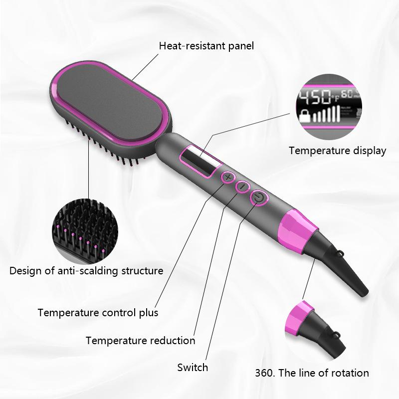 Straight Hair Comb Liquid Crystal Display Does Not Hurt Hair Straight Hair Curly Hair Dual-Purpose Splint Electric Curly Hair Comb
