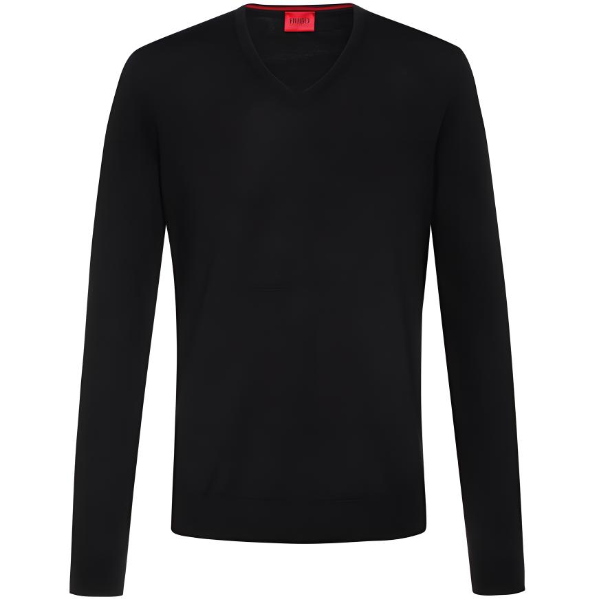 HUGO BOSS Sweaters Men's Black V-neck Moderate Other 50455970-001