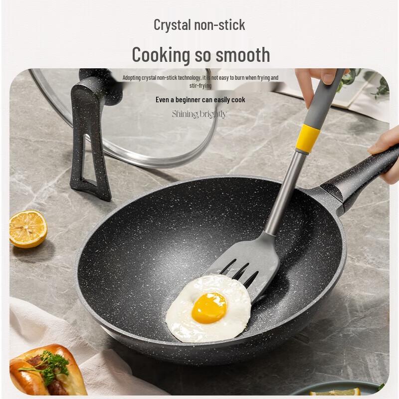 ASD 30cm Maifan Stone Non-stick Wok with Stand-up Lid