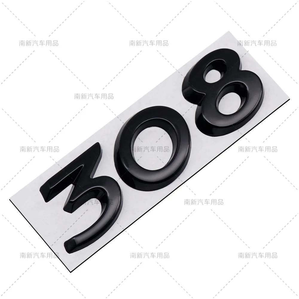 3D Car Sticker Rear Trunk Badge For Peugeot 206 207 301 307 308 408 508 2008 YTWY3 3008 4008 5008 Letters Replace Emblem Accessories