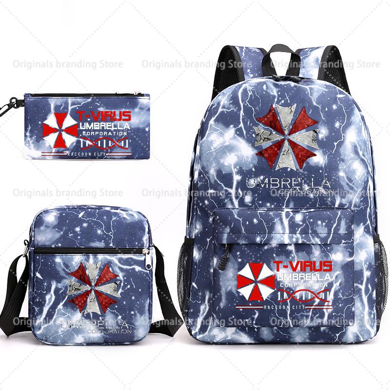 UMBRELLA CORPORATION Рюкзак 3 шт. Resident Evil Женский Мужской Рюкзак Дорожная Сумка Школьная сумка для Подростков Ноутбук Mochila ПОДАРОК
