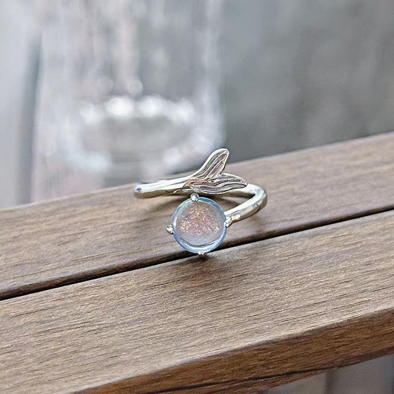 Новое нишевое высококачественное высококлассное морско-синее циркониевое супер-сказочное открытое кольцо Простые модные украшения для женщин