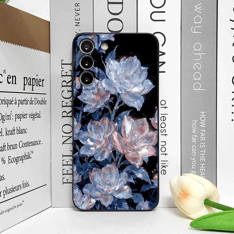 Роскошный Чехол для Телефона с Рисунком Белого Пиона для Samsung Galaxy S25 S24+ S23 Ultra S22 Plus S20 S21 FE M53 M34 5G Мягкие Чехлы