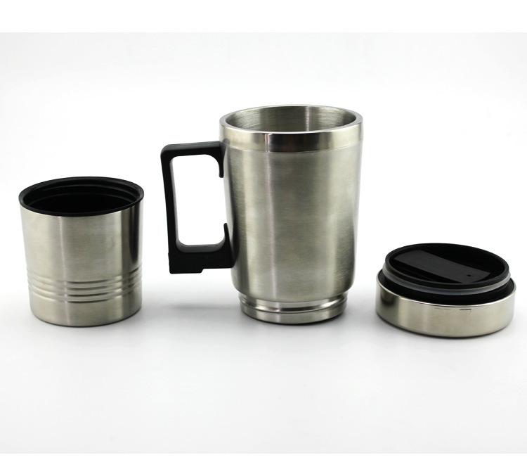 Cup Electric Kettle Steel Stainless Heating Car Tea Coffee Travel Maker Mug Pot