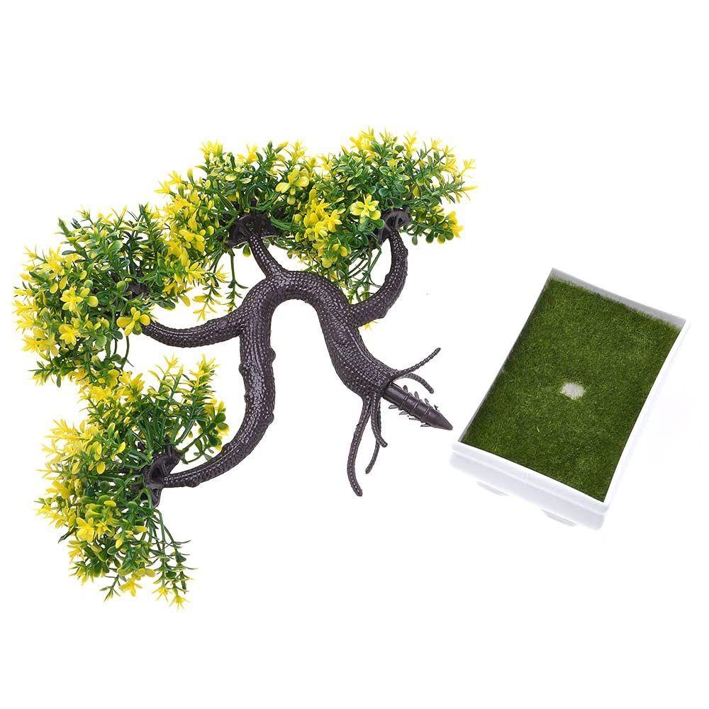 Новый 1 шт. искусственный цветок бонсай с дизайнерским горшком | Реалистичный вид - не требует ухода | Небольшие растения для домашнего декора