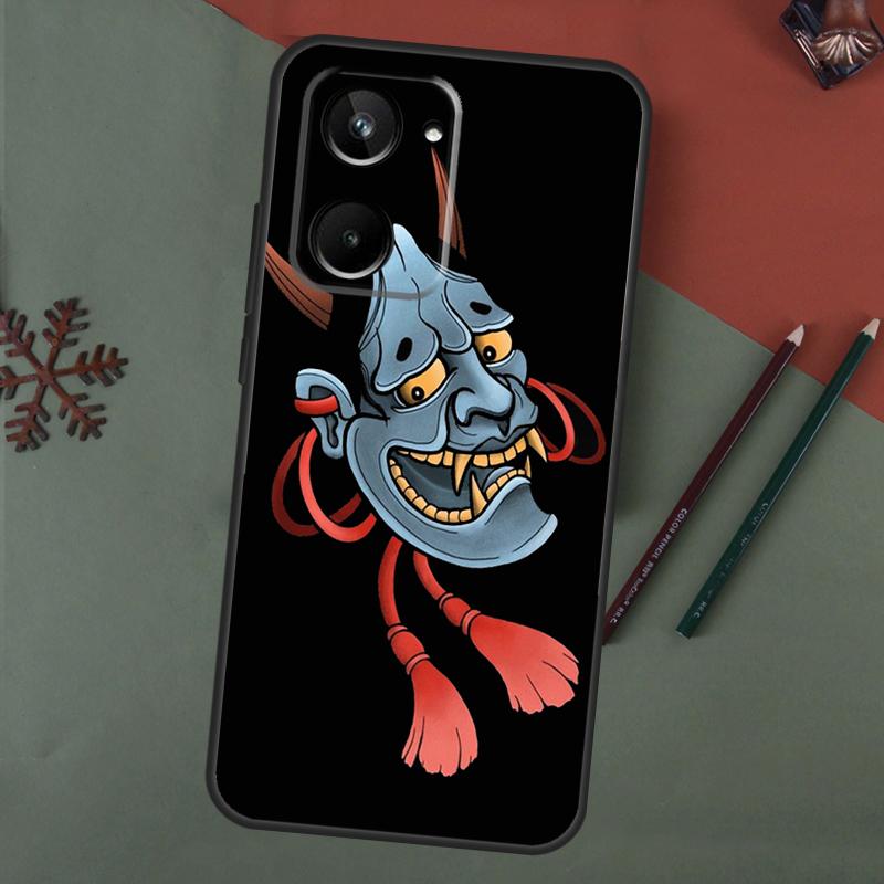 Japanese Hannya Oni Mask Case For Realme C67 C51 C75 C63 C61 C65 C55 C53 C35 C71 11 12 13 14 Pro Plus GT6 GT7 15 Pro