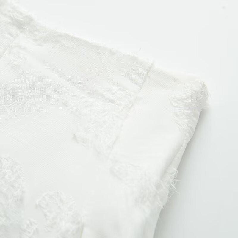 Комплект женской рубашки с кисточками из перьев и юбки миди в европейском и американском стиле