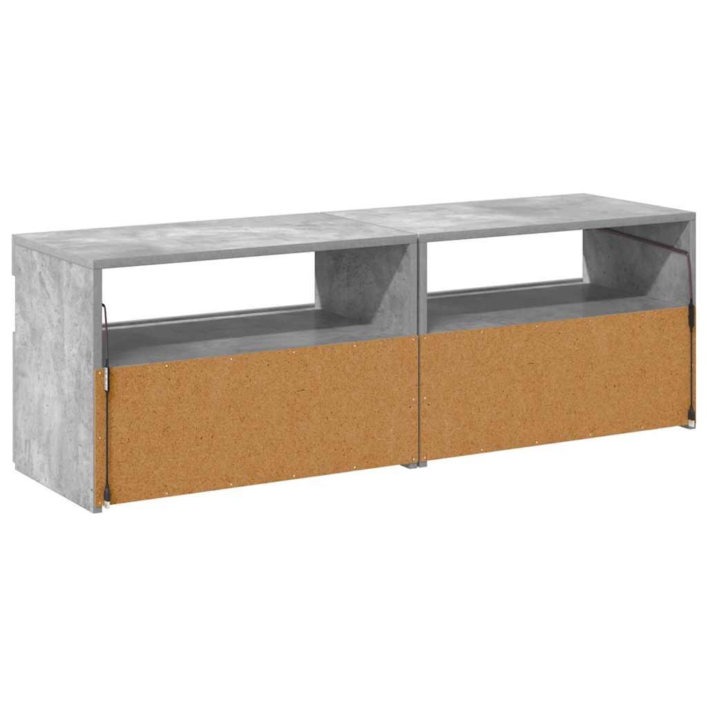 Fernsehschrank mit LED-Licht 2 Stück, Klappaufbewahrung Fernsehschrank, Aufbewahrungssideboard, 60x35x40 cm