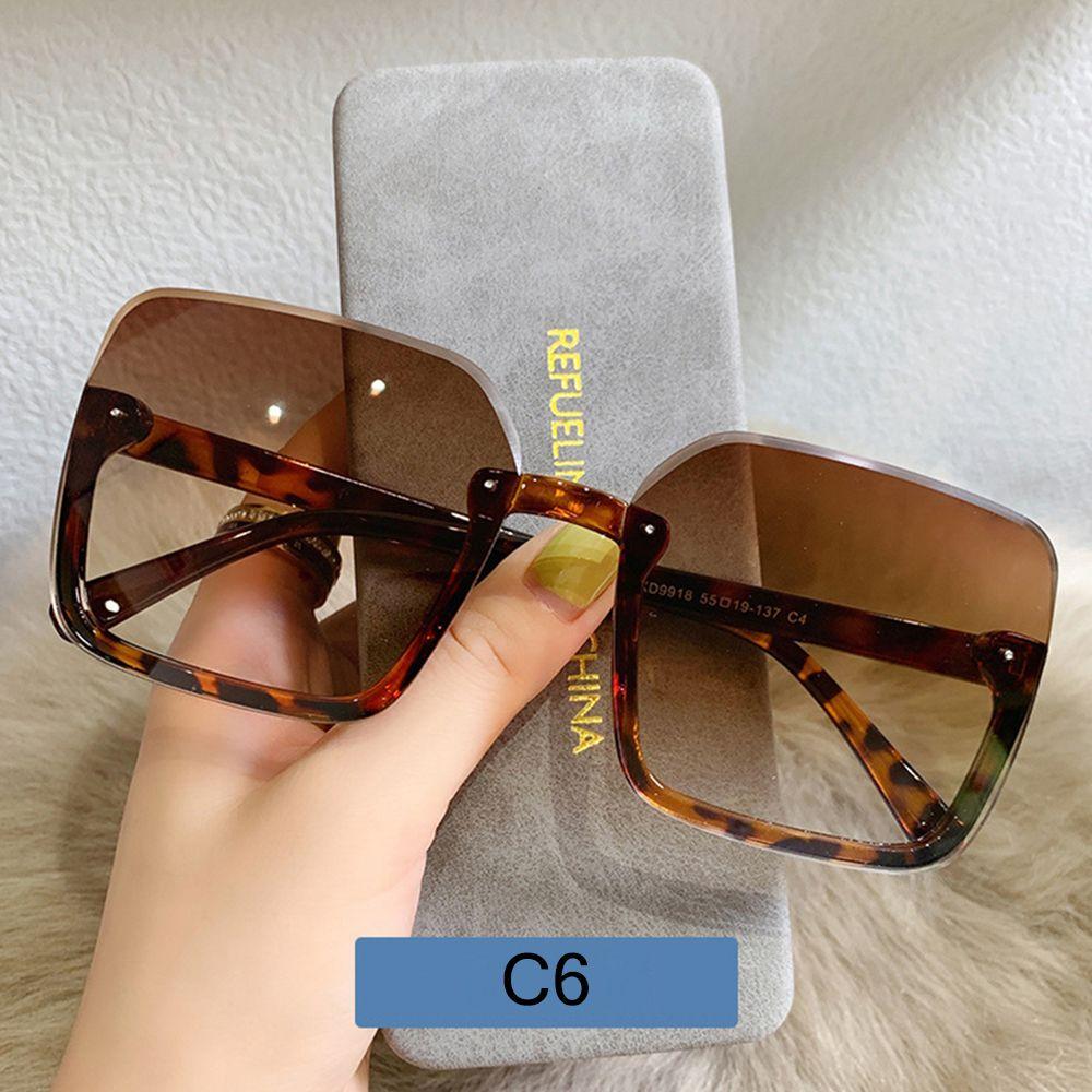 Luxury UV400 Vintage Oversized Sunglasses Eyewear for Lady Big Frame Women Square Sun Glasses