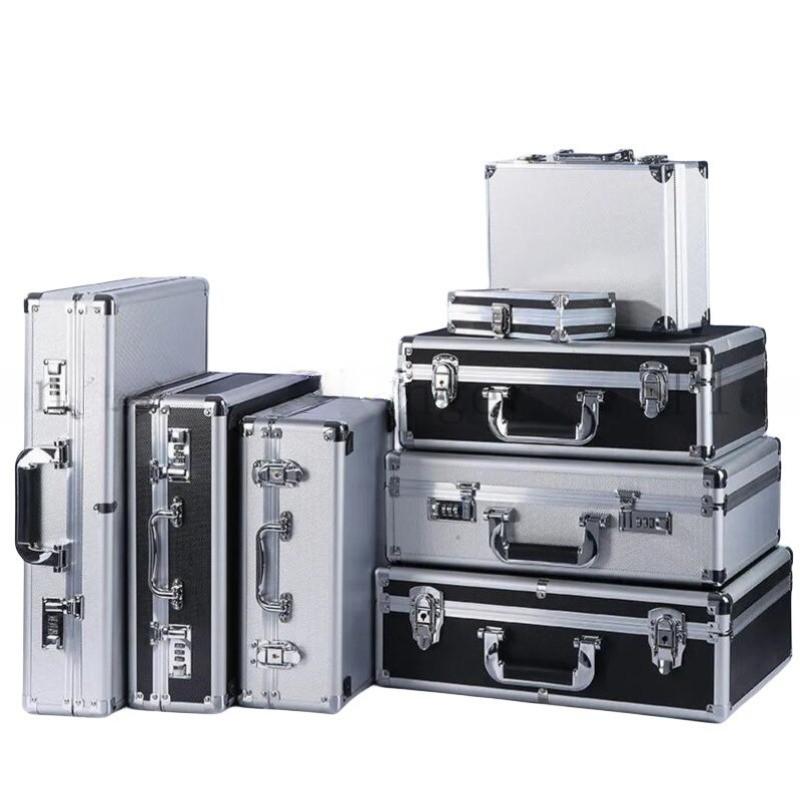 Портативный алюминиевый кейс для переноски, защитное оборудование с паролем, дорожный ручной ящик для инструментов с замком