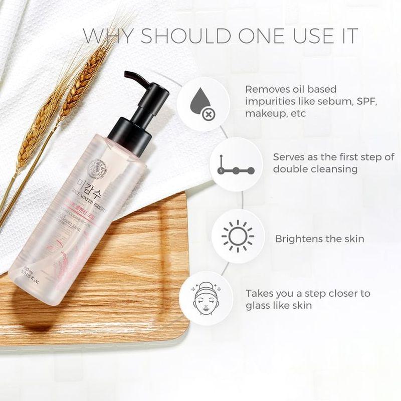 The Face Shop Очищающее масло для лица Bright Light на основе рисовой воды