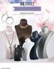 Blue Mannequin Neck Display Stand for Jewelry and Pendant Storage