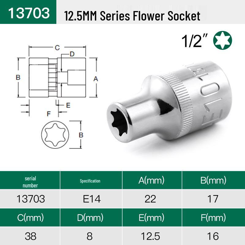 SATA Torx E-Type 12.5mm Hexalobular Socket Tool