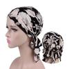 New Fashion Print Woman Turban Hat Soft Elastic Flowers Lady Muslim Headdress Wrap Head Scarf Hijab Caps Turbante Female