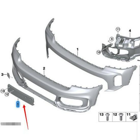 Держатель переднего номерного знака BMW MINI Countryman F60 LCI 51119479308
