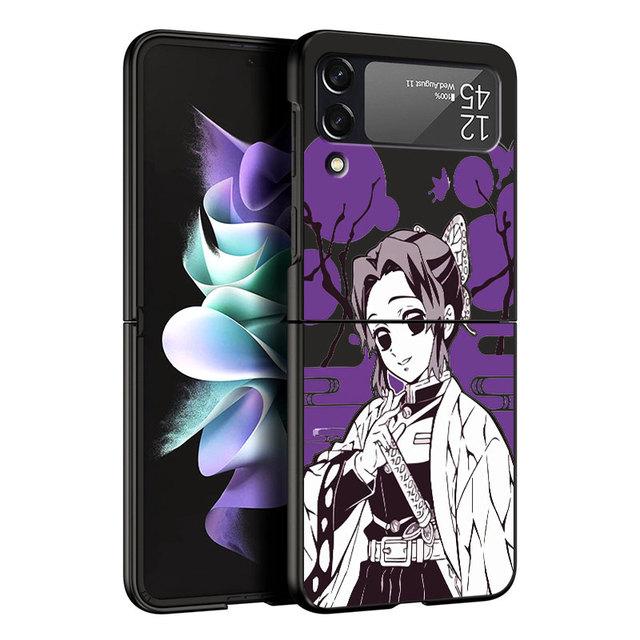 Японское аниме для Samsung Galaxy Z Flip 3 Zflip3 Z Flip 4 5g Zflip Kurama Demon Slayer, черные противоударные чехлы, чехол, чехол