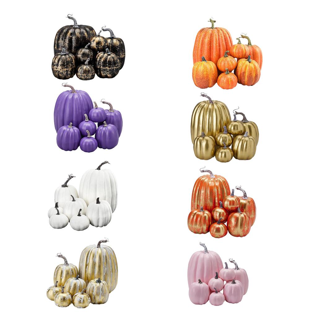 7 шт. Имитация тыквы, глянцевая краска, легкая, креативная, многоразовая, пенопластовая тыква для декора