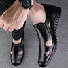 Fashion Summer Men's Genuine Leather Beach Sandals Mens Breathable Loafers All-match Male Comfortable Sneakers Handmade Fishing Sandals