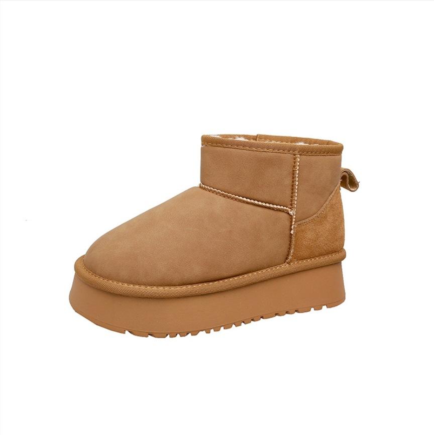 Виноградная мама зима новые толстые бархатные сноубутсы корейская версия короткие трубы толстая подошва увеличивающие рост ботинки женские теплые хлопковые ботинки