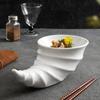 Pure White Irregular Ceramic Dim Sum Plate Restaurant Creative Dessert Plate Sushi Plate Molecular Cuisine Specialty Tableware