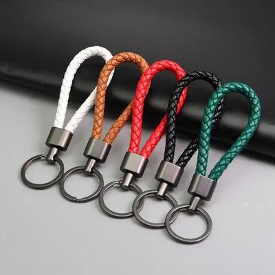 Новый 1 шт. плетеный брелок из ПУ, подарочный кожаный брелок, кожаный веревочный брелок, многофункциональные аксессуары для ключей автомобиля, автомобильные аксессуары