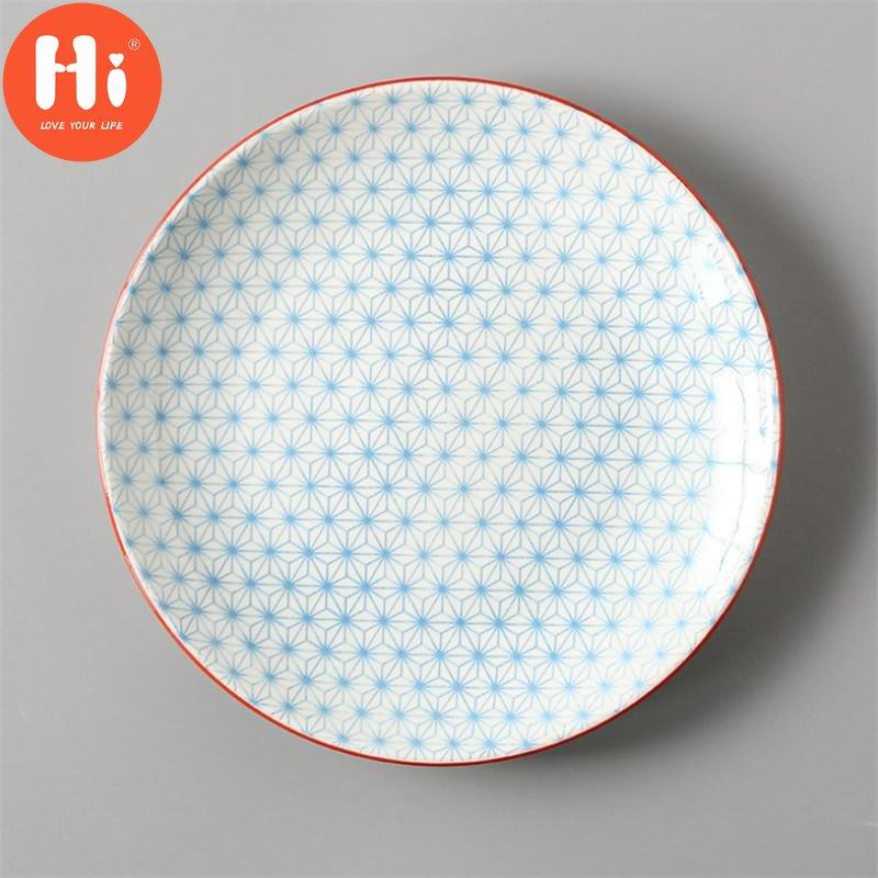 Japanese Style 8 Inch Ceramic Under Glazed Vegetable Dinner Plate Simple Dessert Plate Household Small Steak Dish Food Container